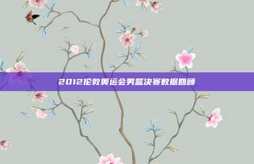 2012伦敦奥运会男篮决赛数据回顾