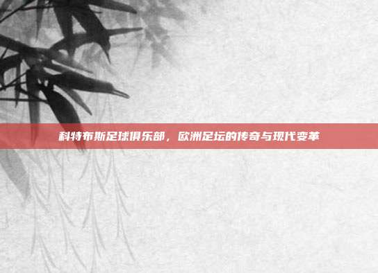 科特布斯足球俱乐部,欧洲足坛的传奇与现代变革