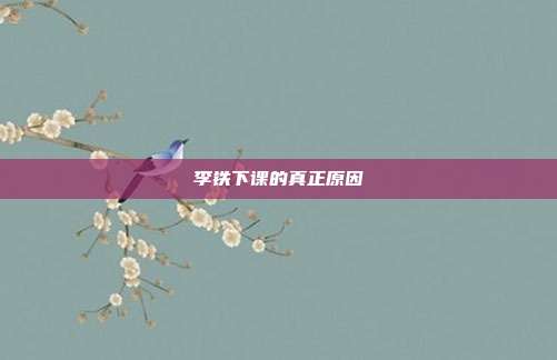 李铁下课的真正原因