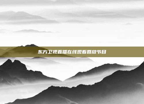 东方卫视直播在线观看回放节目