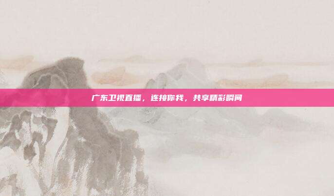 广东卫视直播,连接你我,共享精彩瞬间