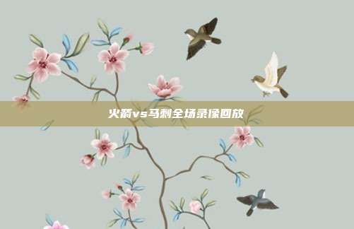 火箭vs马刺全场录像回放