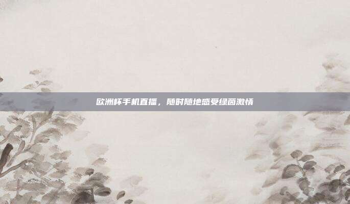 欧洲杯手机直播,随时随地感受绿茵激情
