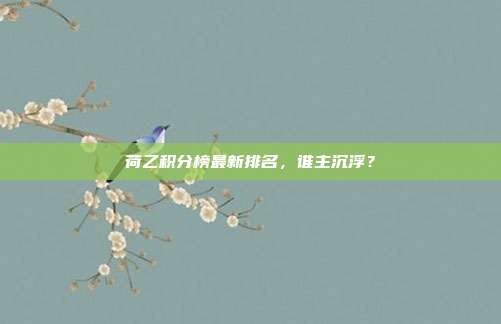 荷乙积分榜最新排名,谁主沉浮?