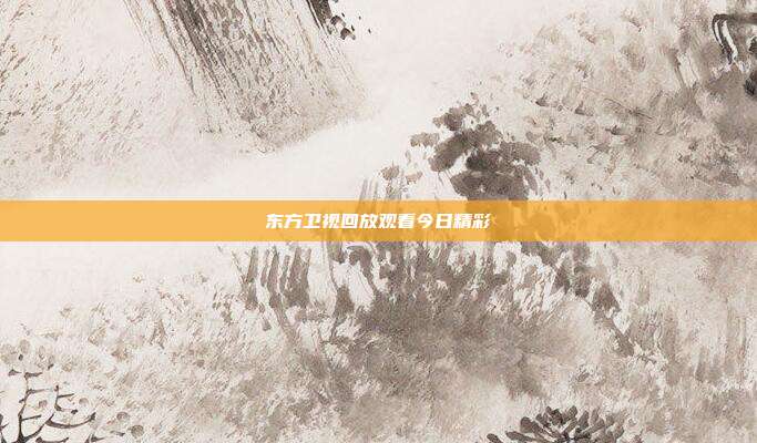 东方卫视回放观看今日精彩