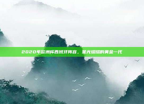 2020年欧洲杯西班牙阵容，星光熠熠的黄金一代