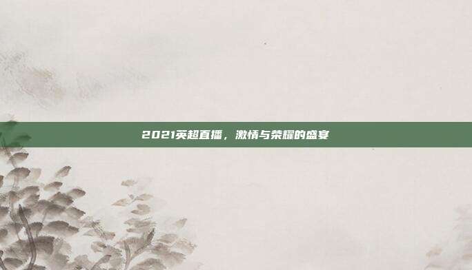 2021英超直播,激情与荣耀的盛宴