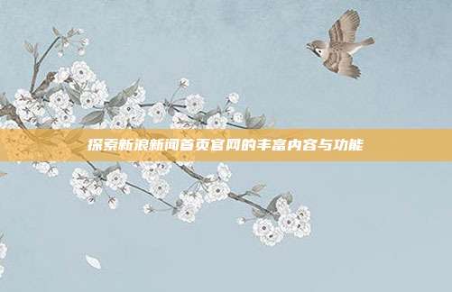 探索新浪新闻首页官网的丰富内容与功能