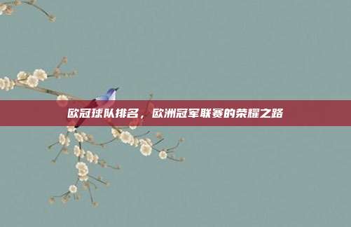 欧冠球队排名,欧洲冠军联赛的荣耀之路