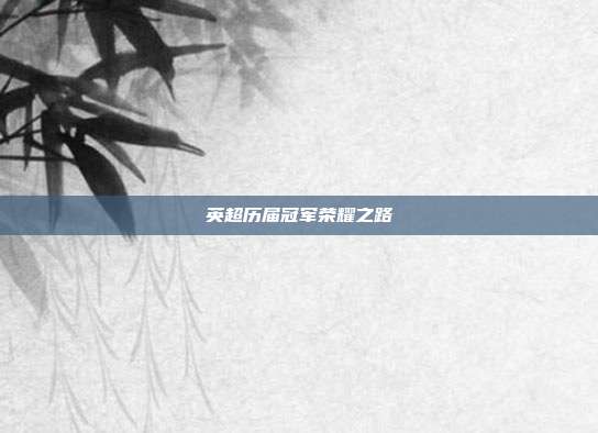 英超历届冠军荣耀之路