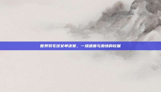 世界羽毛球女单决赛,一场速度与激情的较量