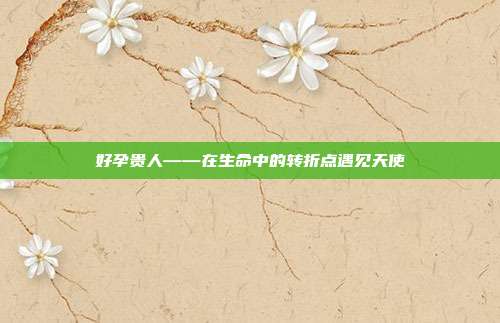 好孕贵人——在生命中的转折点遇见天使