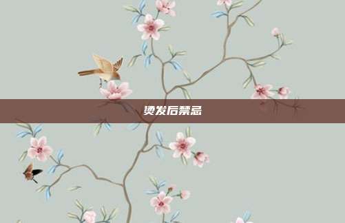 烫发后禁忌