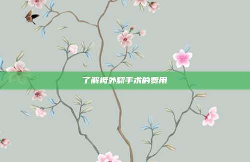 了解拇外翻手术的费用