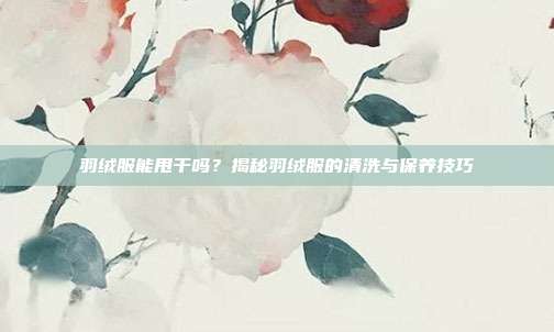 羽绒服能甩干吗?揭秘羽绒服的清洗与保养技巧