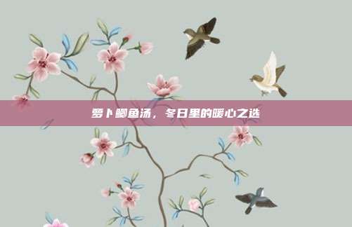 萝卜鲫鱼汤,冬日里的暖心之选
