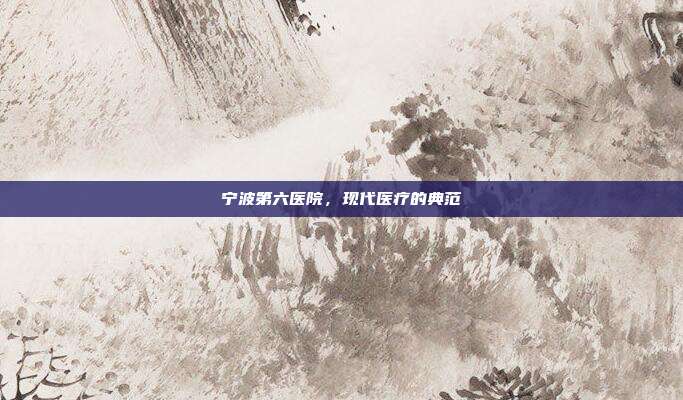 宁波第六医院,现代医疗的典范