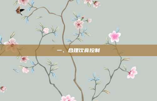 一、合理饮食控制