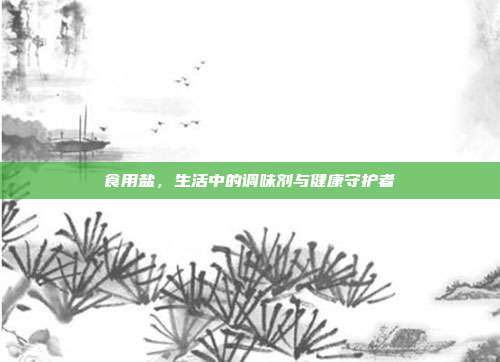 食用盐,生活中的调味剂与健康守护者