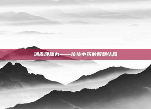 消食健脾丸——传统中药的智慧结晶