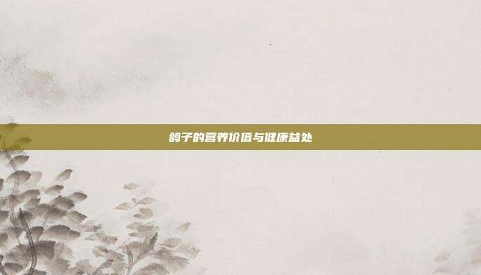 鸽子的营养价值与健康益处