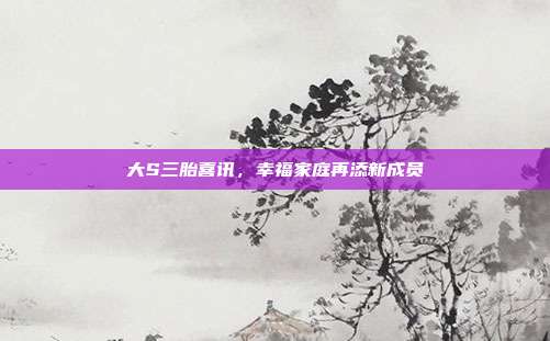 大S三胎喜讯,幸福家庭再添新成员