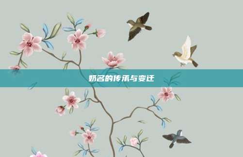 奶名的传承与变迁