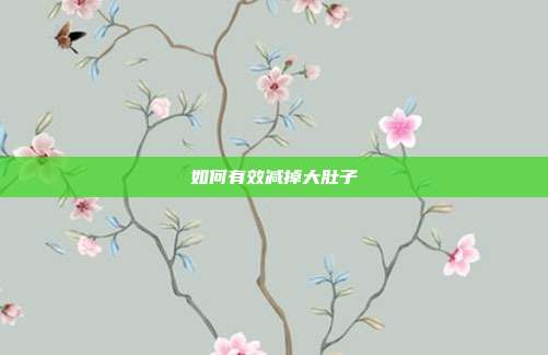 如何有效减掉大肚子