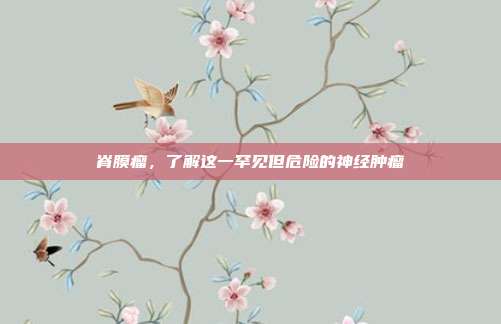 脊膜瘤，了解这一罕见但危险的神经肿瘤
