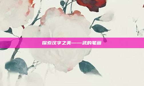 探索汉字之美——武的笔画