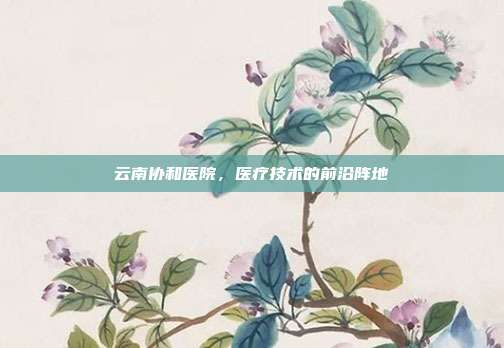 云南协和医院,医疗技术的前沿阵地