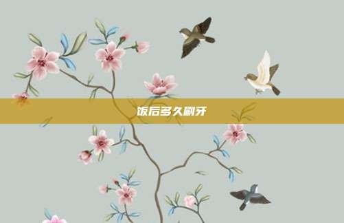 饭后多久刷牙