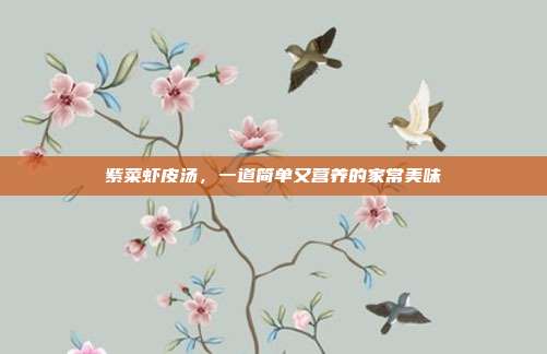 紫菜虾皮汤，一道简单又营养的家常美味