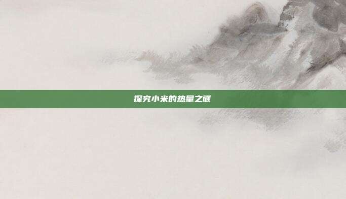 探究小米的热量之谜