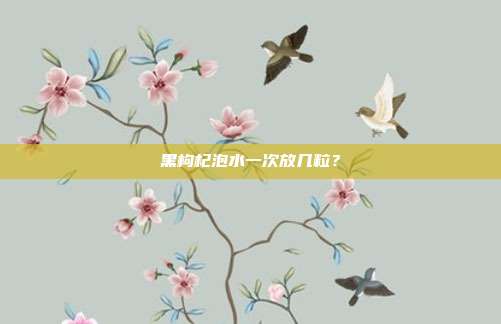 黑枸杞泡水一次放几粒?
