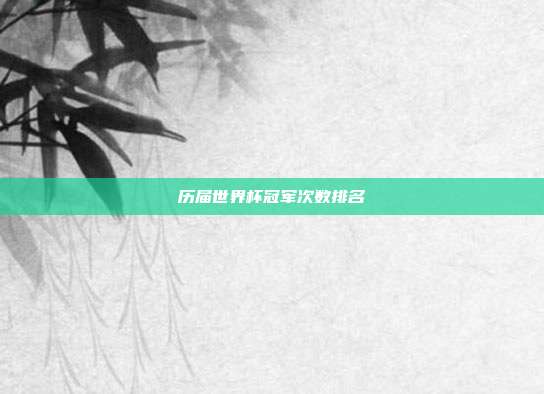 历届世界杯冠军次数排名