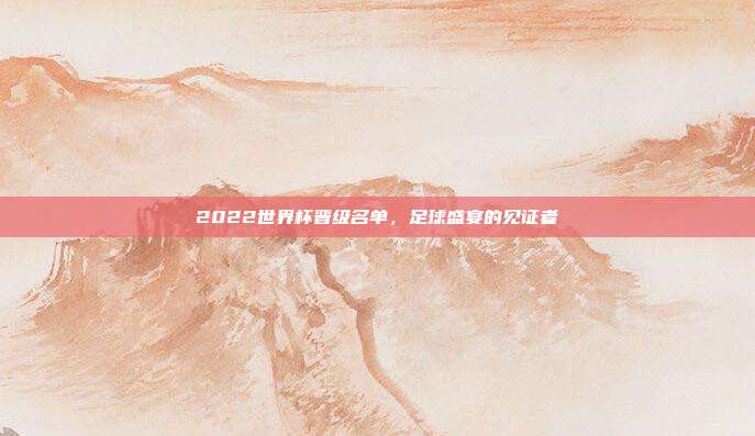 2022世界杯晋级名单,足球盛宴的见证者