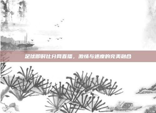 足球即时比分网直播，激情与速度的完美融合