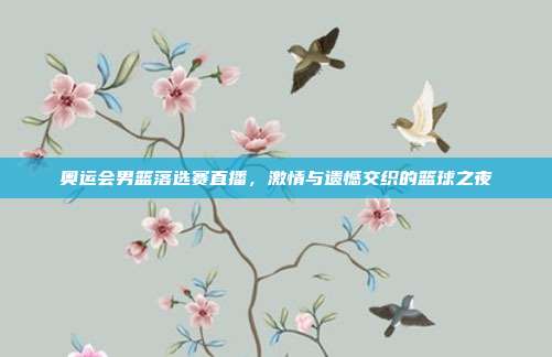 奥运会男篮落选赛直播,激情与遗憾交织的篮球之夜
