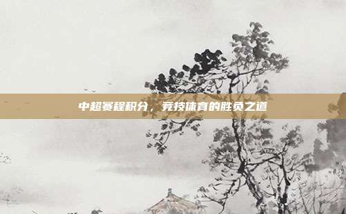 中超赛程积分，竞技体育的胜负之道
