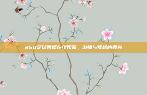 360足球直播在线观看，激情与梦想的舞台