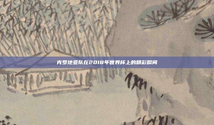 克罗地亚队在2018年世界杯上的精彩瞬间