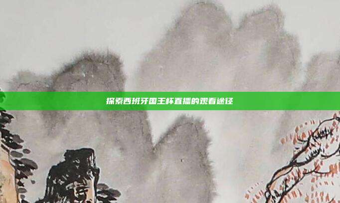 探索西班牙国王杯直播的观看途径