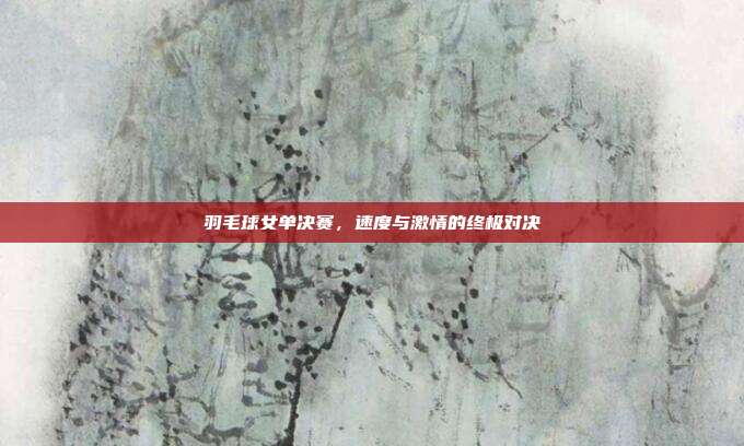 羽毛球女单决赛，速度与激情的终极对决