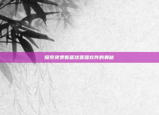 探索免费看篮球直播软件的奥秘