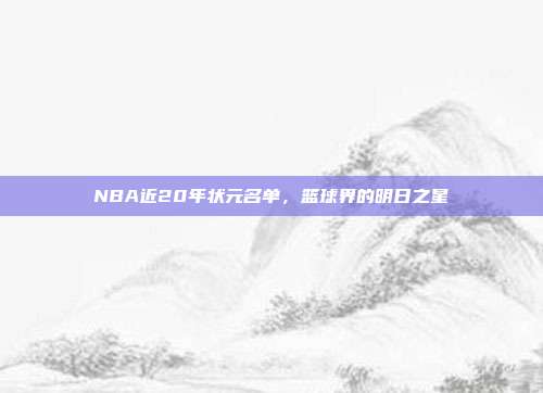 NBA近20年状元名单,篮球界的明日之星