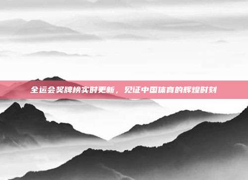 全运会奖牌榜实时更新,见证中国体育的辉煌时刻