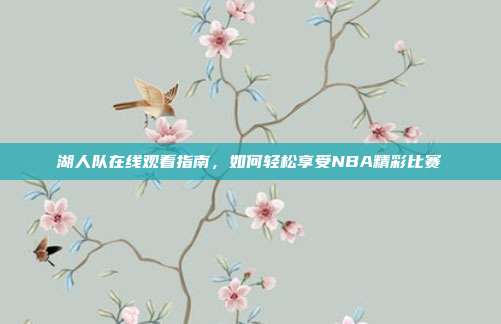 湖人队在线观看指南,如何轻松享受NBA精彩比赛