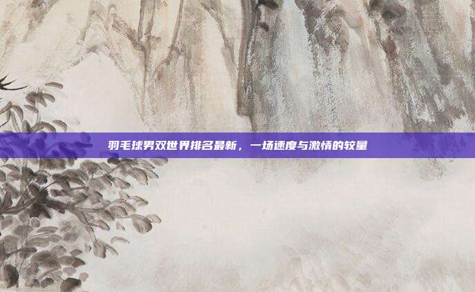 羽毛球男双世界排名最新,一场速度与激情的较量