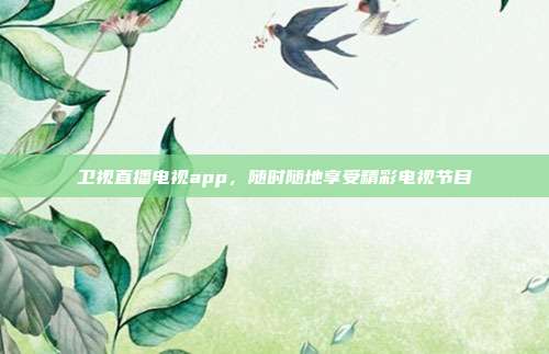 卫视直播电视app，随时随地享受精彩电视节目